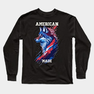 American Made Wolf 4th of July American Made Long Sleeve T-Shirt